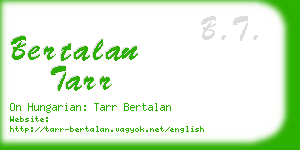 bertalan tarr business card